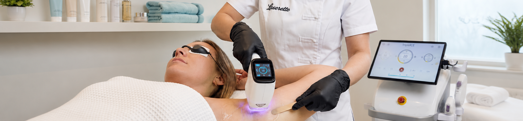 Vrouw met gladde huid na laserontharing
